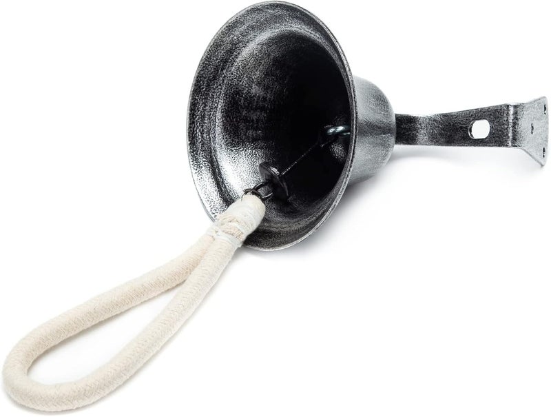 W. MM Hanging Bell Dinner Bell Outdoor Bell Bracket Mount Wall Bell Indoor Rope Bell Ship/Boat/Nautical/Door/School/Reception/Home/Church Bell(Retro Sliver) - Image 2